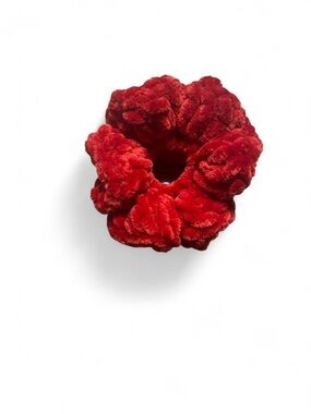 Plush Red Velvet Scrunchie